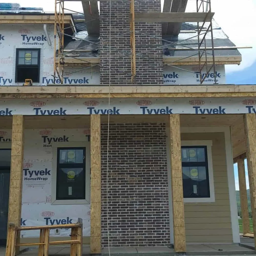 Brick Installation showing new masonry or remodel work tied into the home’s exterior style.