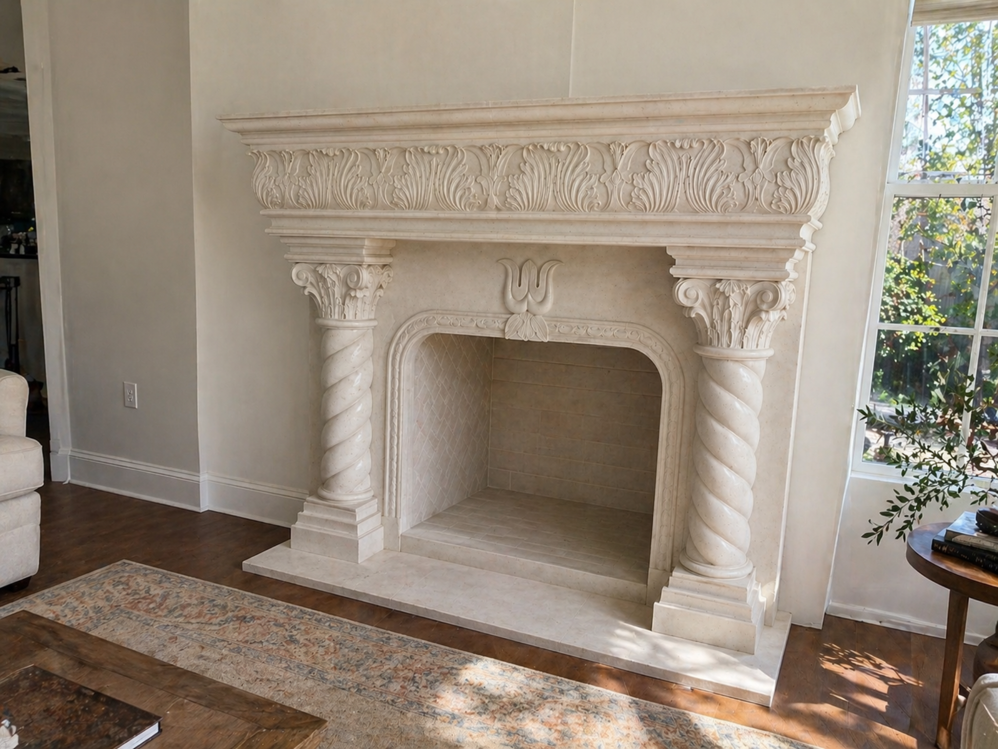 Fireplace surround after repair