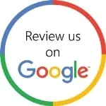 Google review call-to-action button graphic, useful near testimonials or review request sections rather than as masonry project photography.