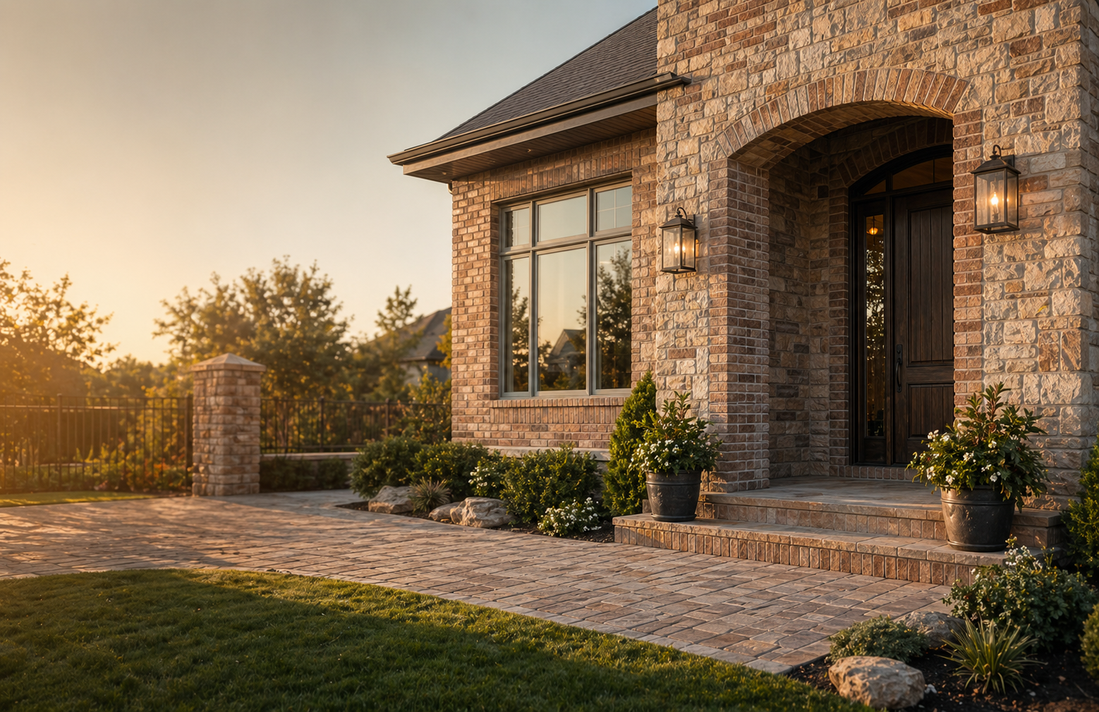 Outdoor stone masonry living space