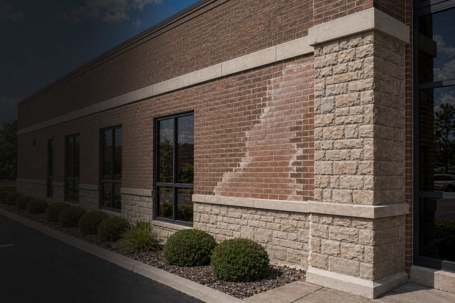 Chimney masonry repair example