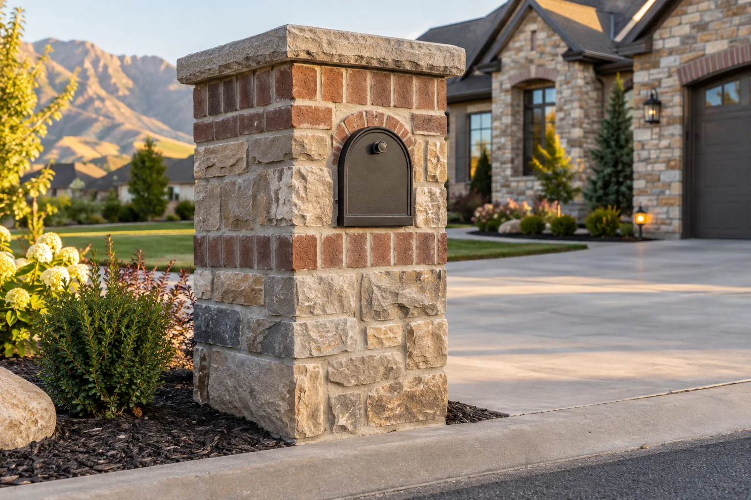 Mailbox masonry after repair